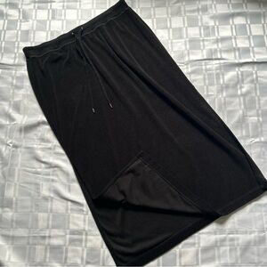 MICHEAL Micheal Kors Black Terrycloth Maxi Length Double Slit Skirt